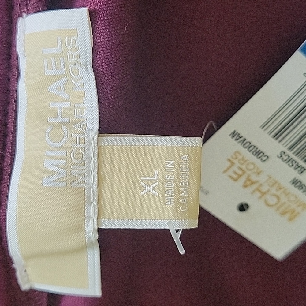 MICHAEL KORS MIXED MEDIA FLARE SKIRT XL PLUM - Picture 6 of 10